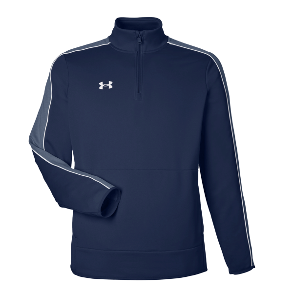 Under Armour Men's Command 2.0 Quarter-Zip Pullover, Midnight Navy / White, Front view