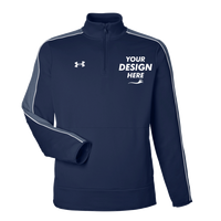 Under Armour Men's Command 2.0 Quarter-Zip Pullover, Midnight Navy / White, Front view, Mockup