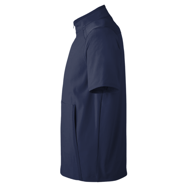 Under Armour Men's Motivate 3.0 Short Sleeve Half-Zip, Midnight Navy / White / White, Left Sleeve view