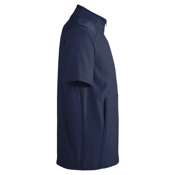 Under Armour Men's Motivate 3.0 Short Sleeve Half-Zip, Midnight Navy / White / White, Right Sleeve view