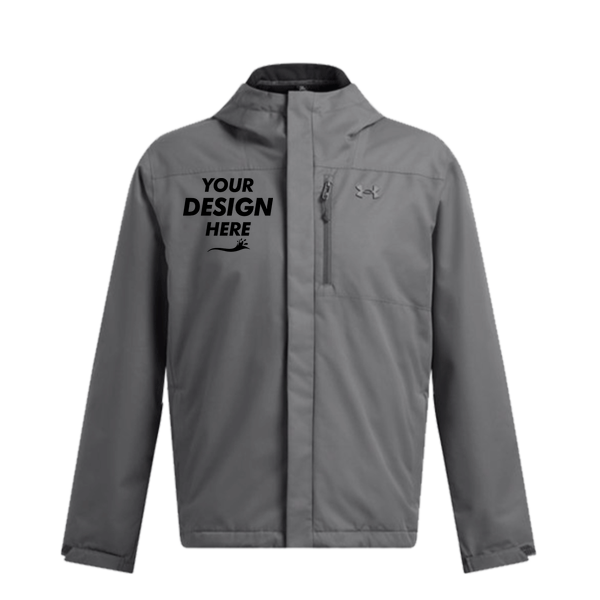 Under Armour Men's Porter 3-in-1 2.0 Jacket, Castlerock / Castlerock, Front view, Mockup