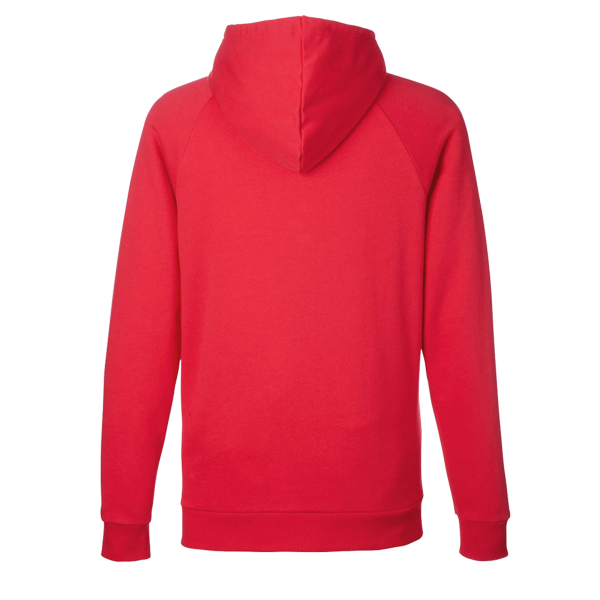 Under Armour Men's Rival Fleece Hooded Sweatshirt, Red / White, Back view
