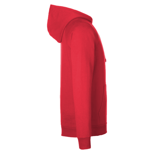 Under Armour Men's Rival Fleece Hooded Sweatshirt, Red / White, Right Sleeve view