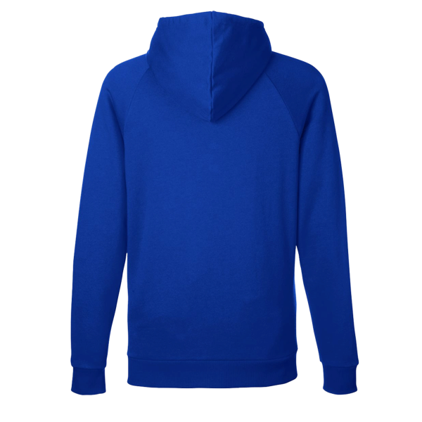 Under Armour Men's Rival Fleece Hooded Sweatshirt, Royal / White, Back view