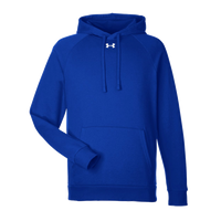 Under Armour Men's Rival Fleece Hooded Sweatshirt, Royal / White, Front view