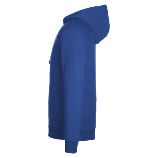 Under Armour Men's Rival Fleece Hooded Sweatshirt, Royal / White, Left Sleeve view