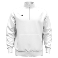 Under Armour Men's Rival Fleece Quarter-Zip Pullover, White / Black, Front view