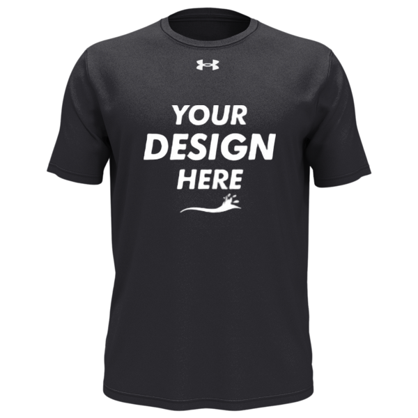 Under Armour Men's Team Tech™ T-Shirt, Black / White, Front view, Mockup