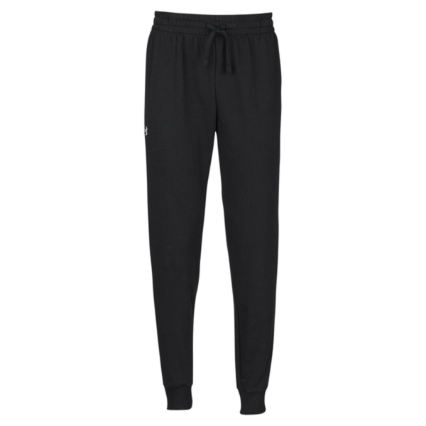 Under Armour Unisex Rival Fleece Joggers, Black / White, Front view