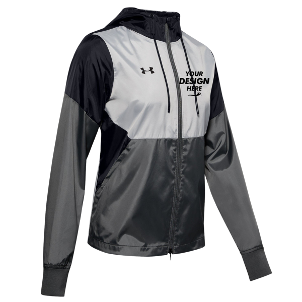 Under Armour Women's Team Legacy Jacket, Black / Black, Front view, Mockup