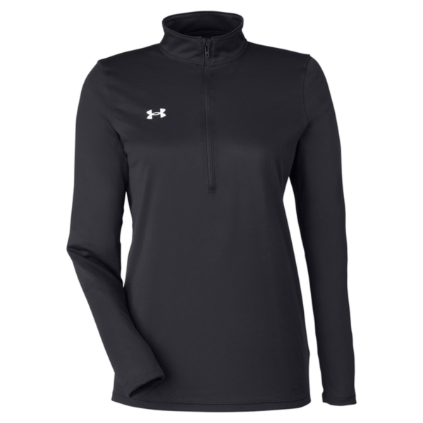 Under Armour Women's Team Tech™ Half-Zip Pullover, Black / White, Front view