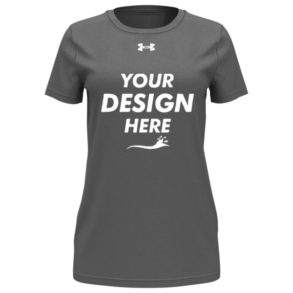 Under Armour Women's Team Tech™ T-Shirt, Castlerock / White, Front view, Mockup
