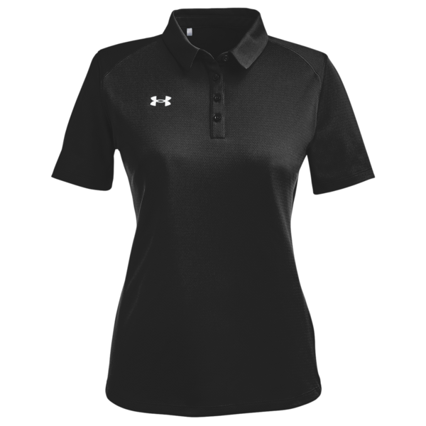 Under Armour Women's Tech™ Polo, Black / White, Front view