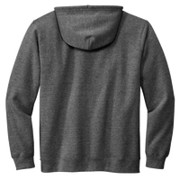 Volunteer Knitwear Chore Fleece Full Zip Hoodie, Charcoal Heather, Back view