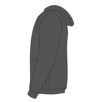 Volunteer Knitwear Chore Fleece Full Zip Hoodie, Charcoal Heather, Left Sleeve view