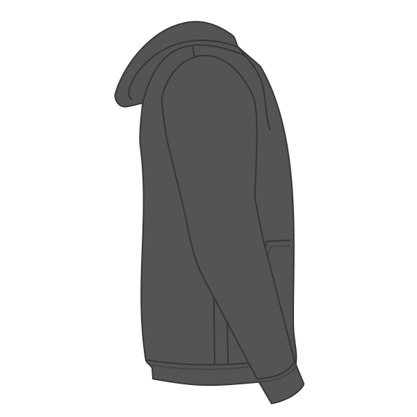 Volunteer Knitwear Chore Fleece Full Zip Hoodie, Charcoal Heather, Right Sleeve view