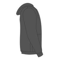 Volunteer Knitwear Chore Fleece Full Zip Hoodie, Charcoal Heather, Right Sleeve view