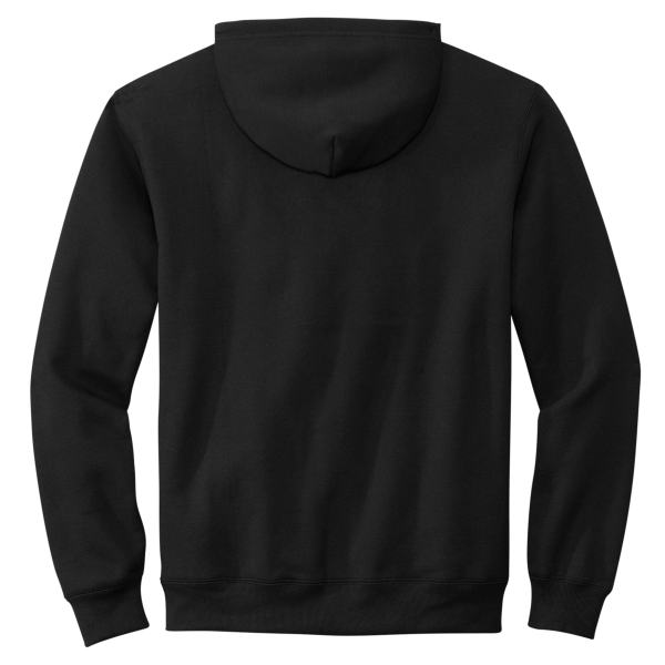 Volunteer Knitwear Chore Fleece Full Zip Hoodie, Deep Black, Back view